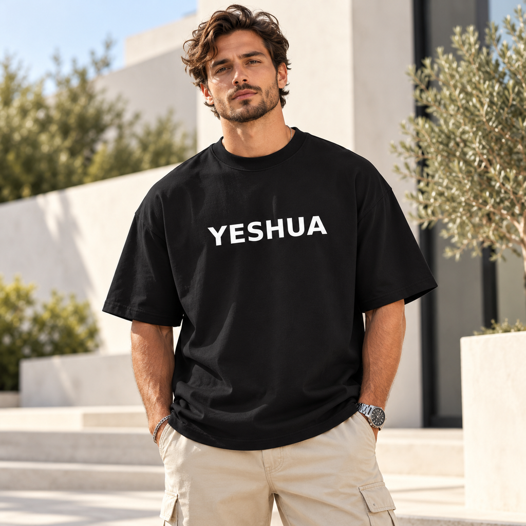Unisex organic oversized Yeshua high neck t-shirt