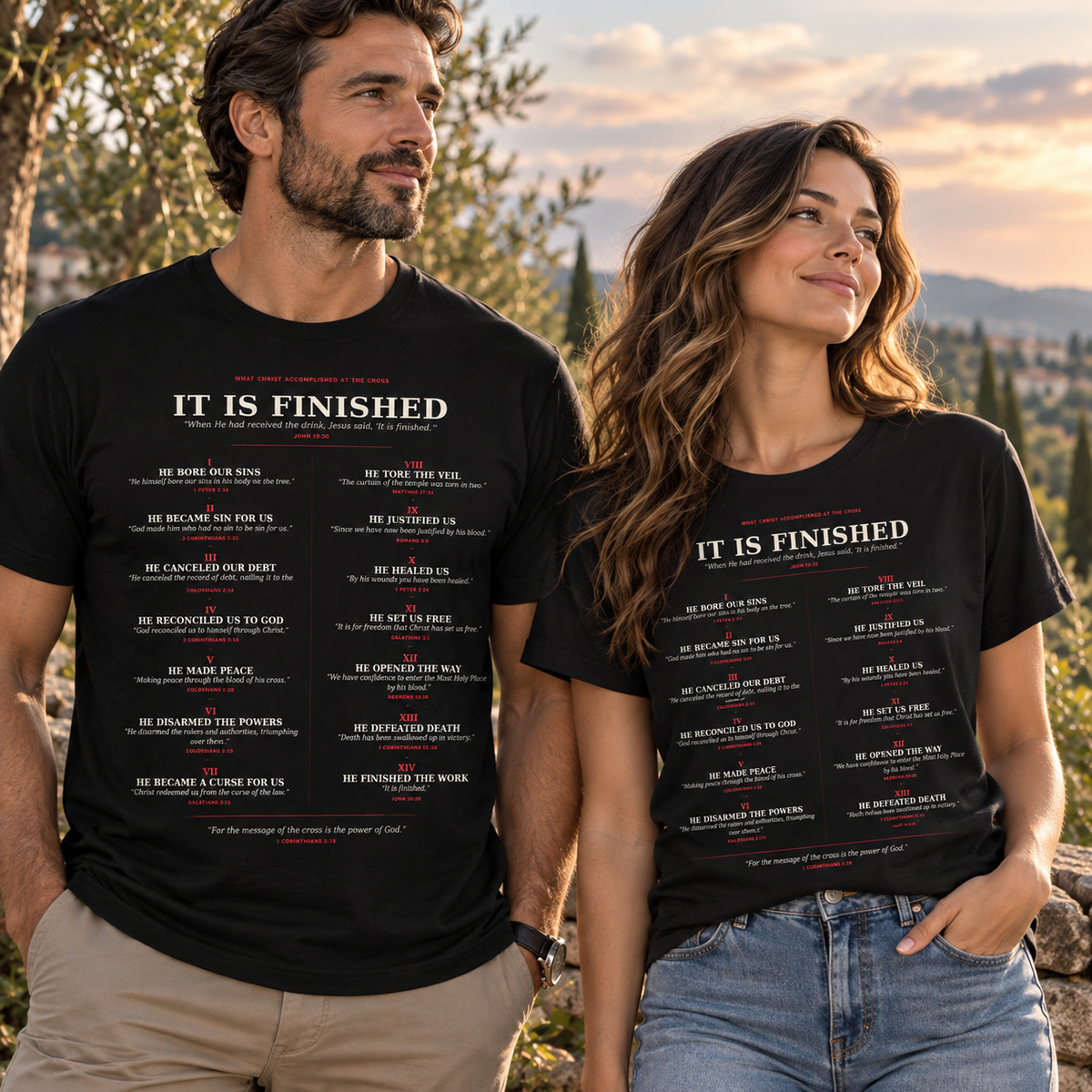 It Is Finished Christian T-Shirt | John 19:30 Cross Unisex T-Shirt