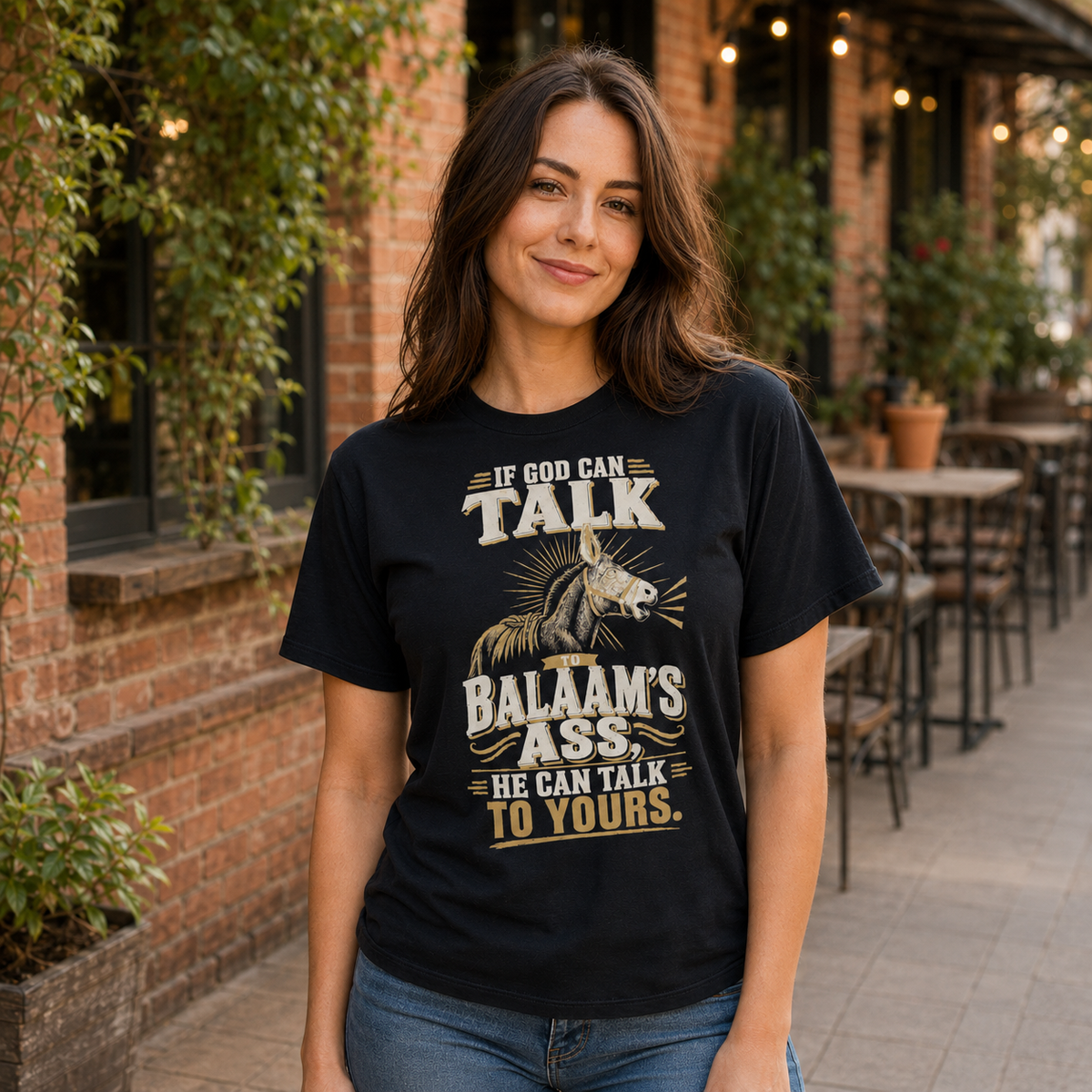 If God Can Talk to Balaam's Ass Womens T-Shirt – Funny Bible T-Shirt